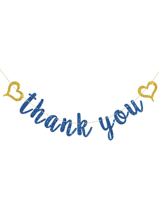 INNORU Thank You Banner Navy Blue Glitter, Wedding Bridal Shower, Thanksgiving Day Party Decorations, Engagement Party Banner, Perfect Wedding Party Decoration Suppllies - Image 1